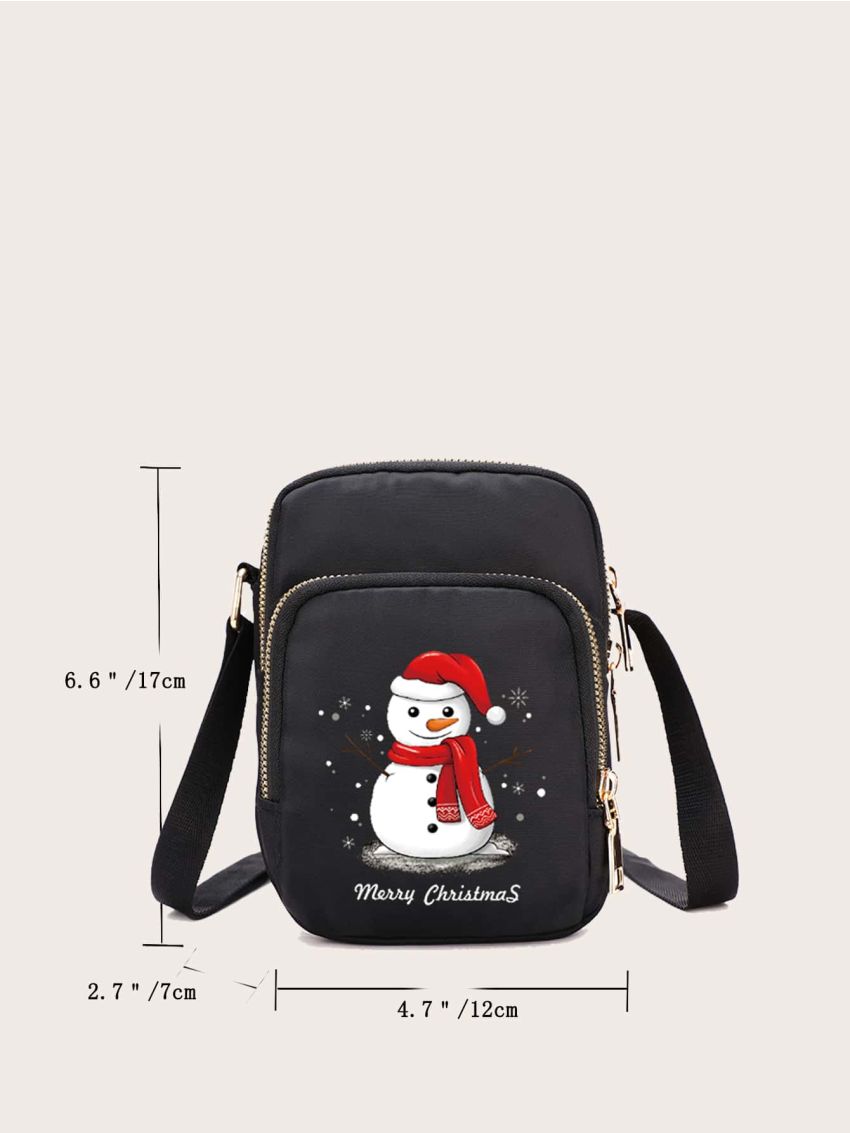 Mini Christmas Print Square Bag
