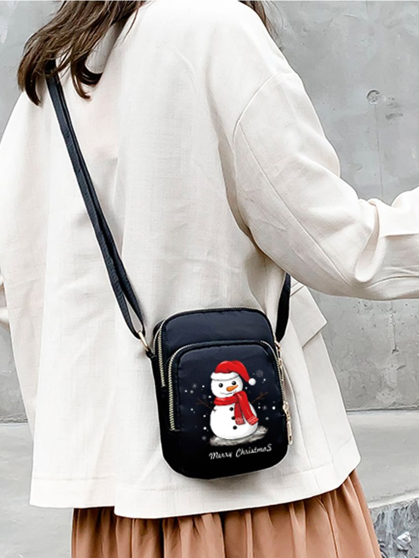 Mini Christmas Print Square Bag