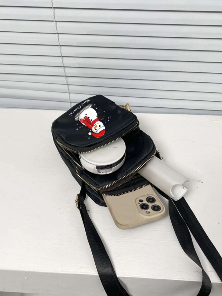 Mini Christmas Print Square Bag