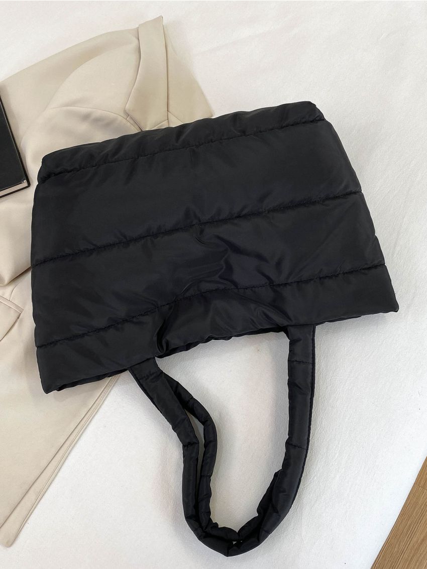 Quilted Pattern Shoulder Tote Bag