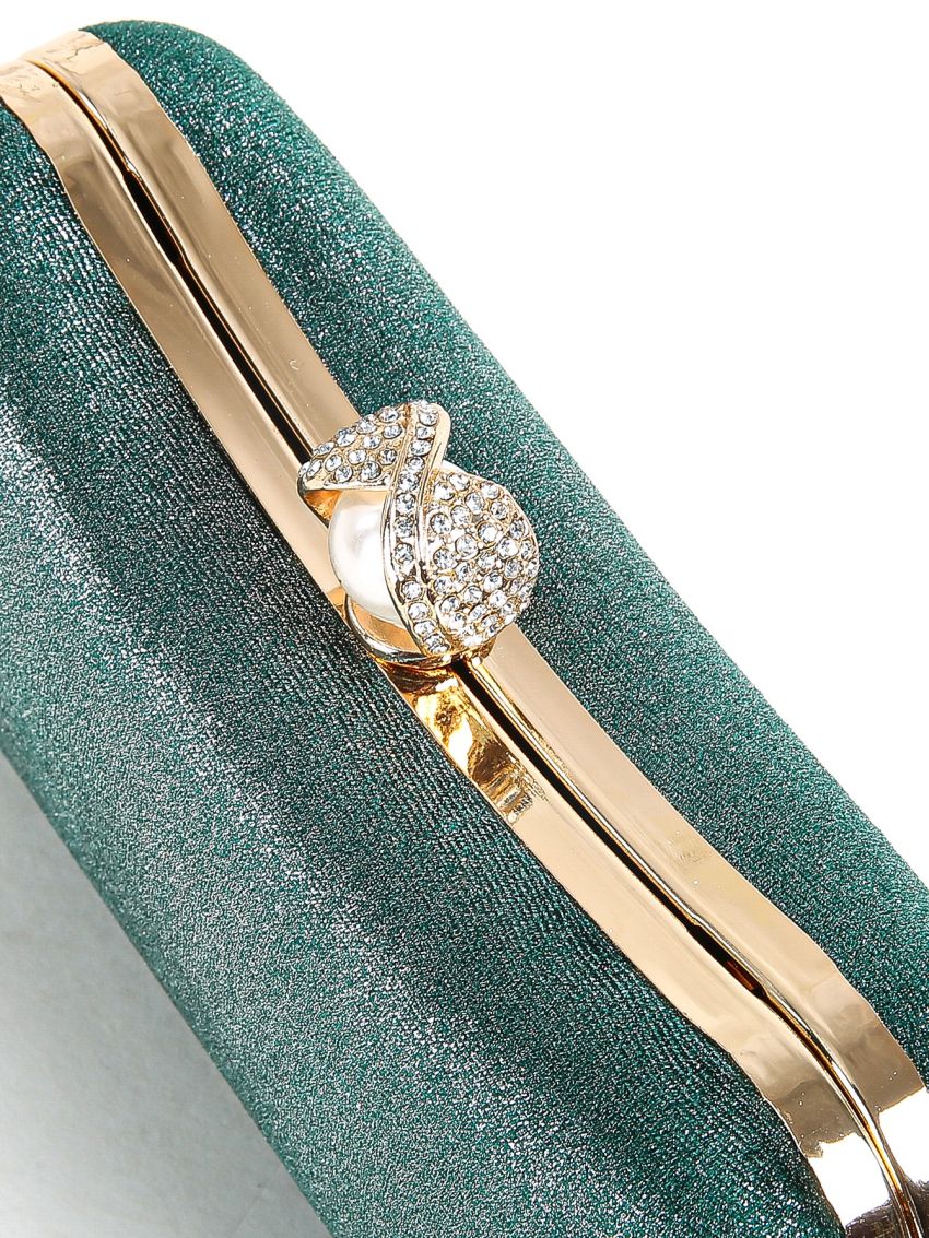 Faux Pearl & Rhinestone Decor Velvet Chain Box Bag