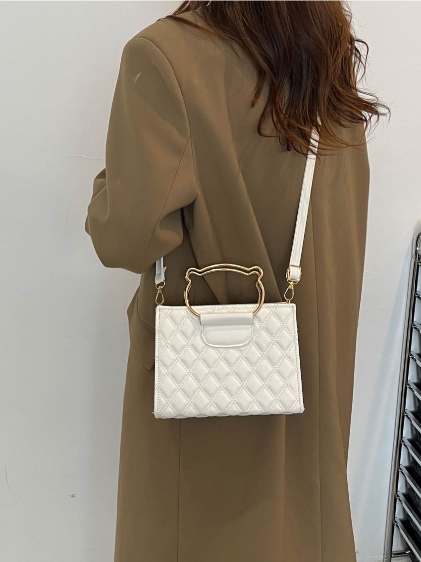 Mini Argyle Quilted Square Bag