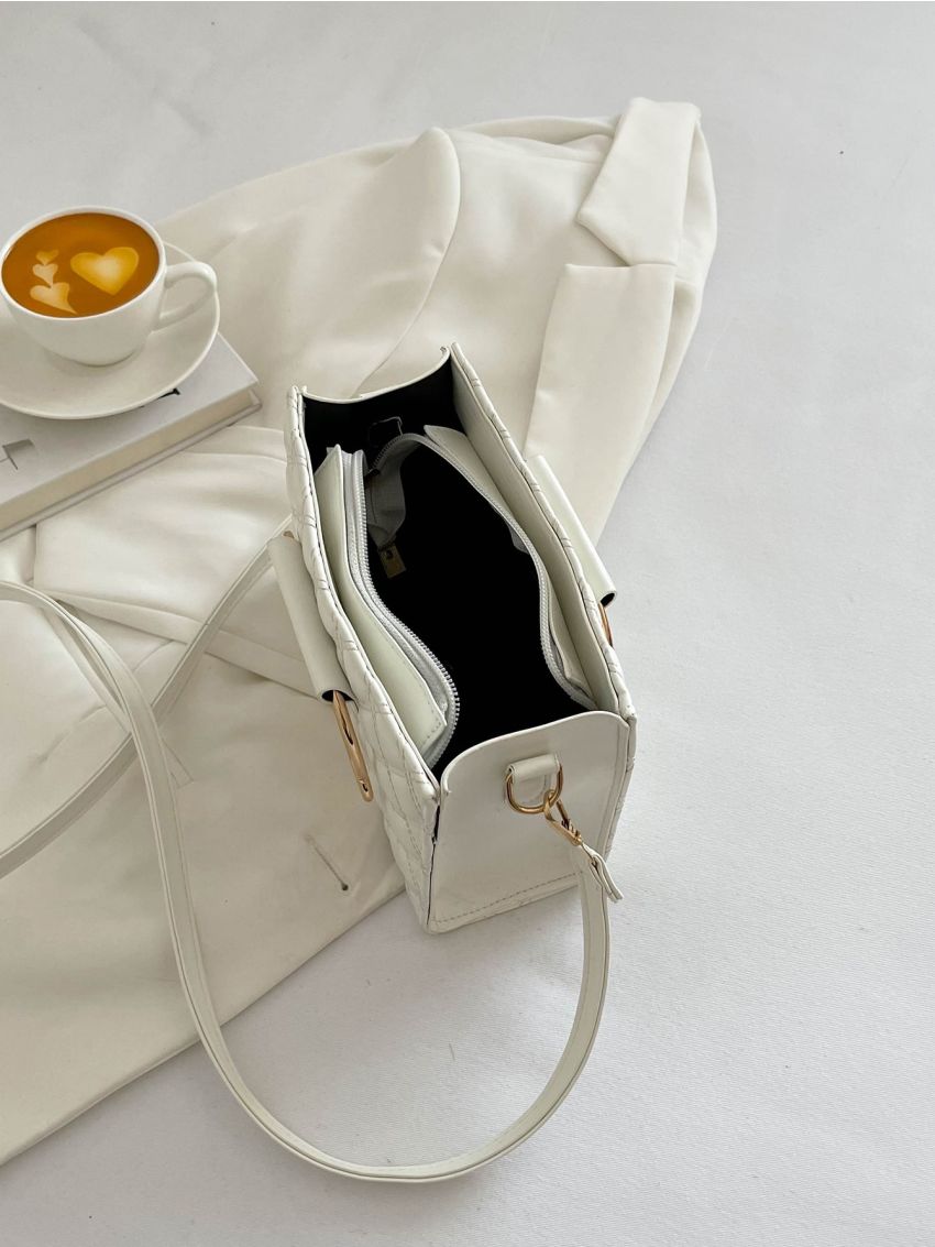 Mini Argyle Quilted Square Bag