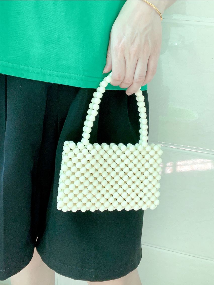 Mini Beaded Satchel Bag