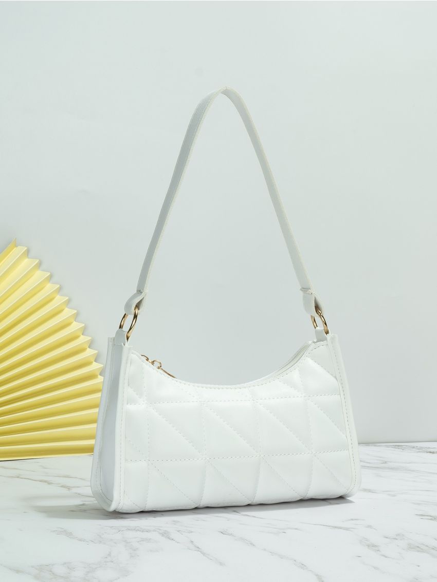Quilted Detail Baguette Bag