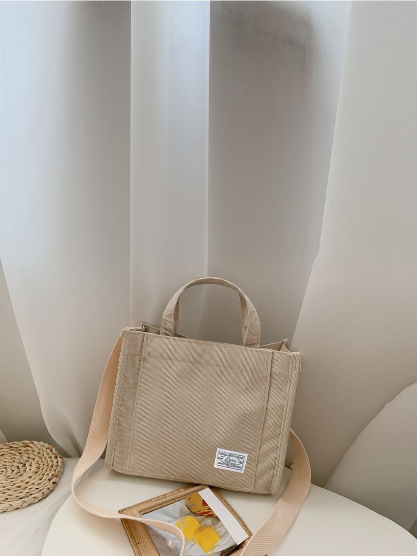 Letter Patch Decor Square Bag