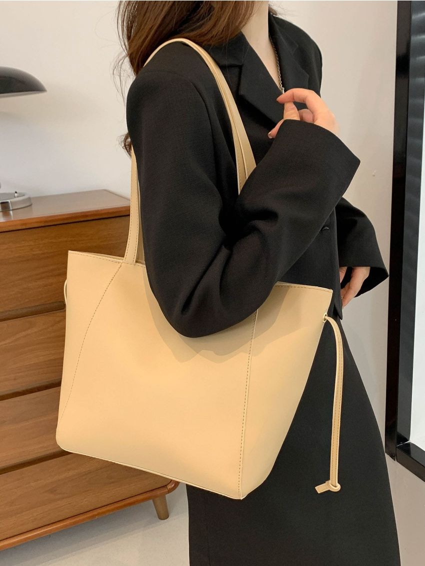 Stitch Detail Shoulder Tote Bag