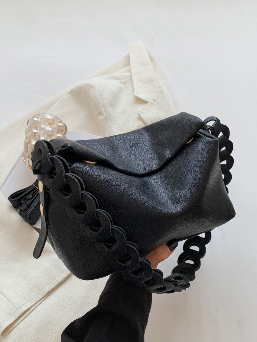 Litchi Embossed Hobo Bag