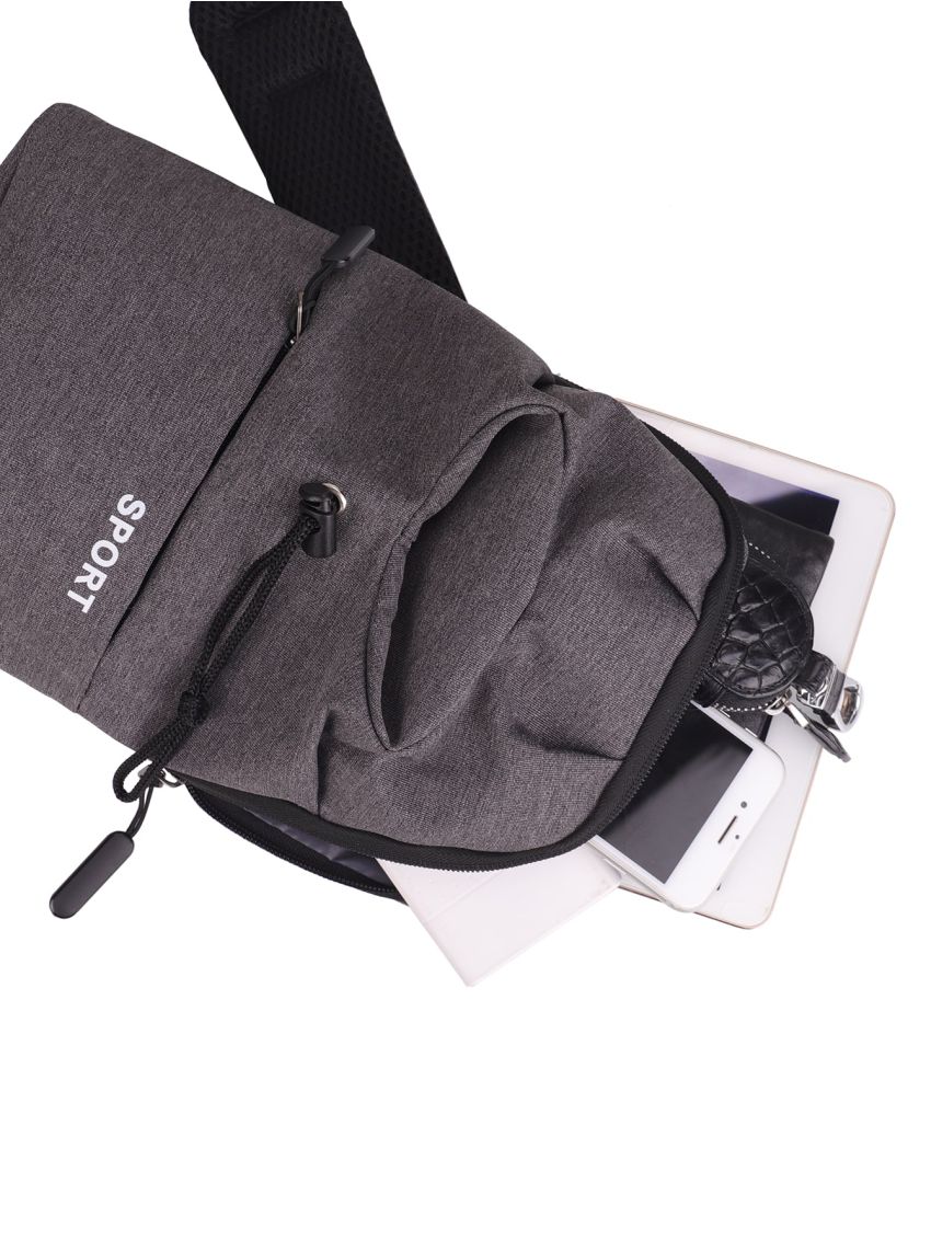 Mini Letter Graphic Drawstring Detail Sling Bag