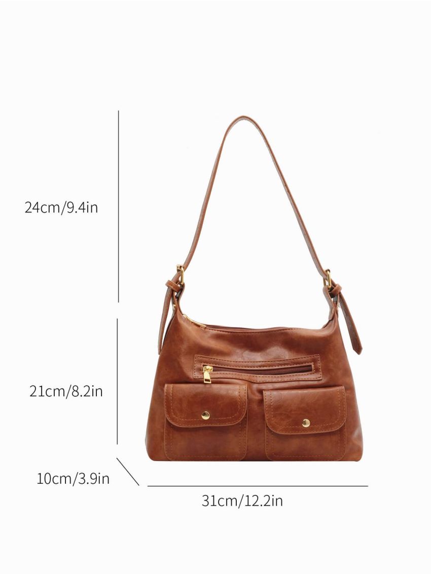 Pocket Front Shoulder Bag