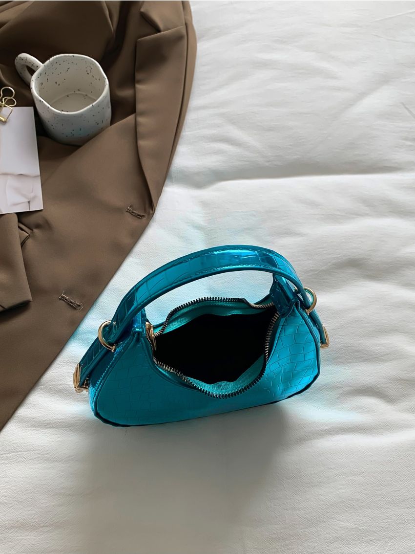 Mini Crocodile Embossed Hobo Bag