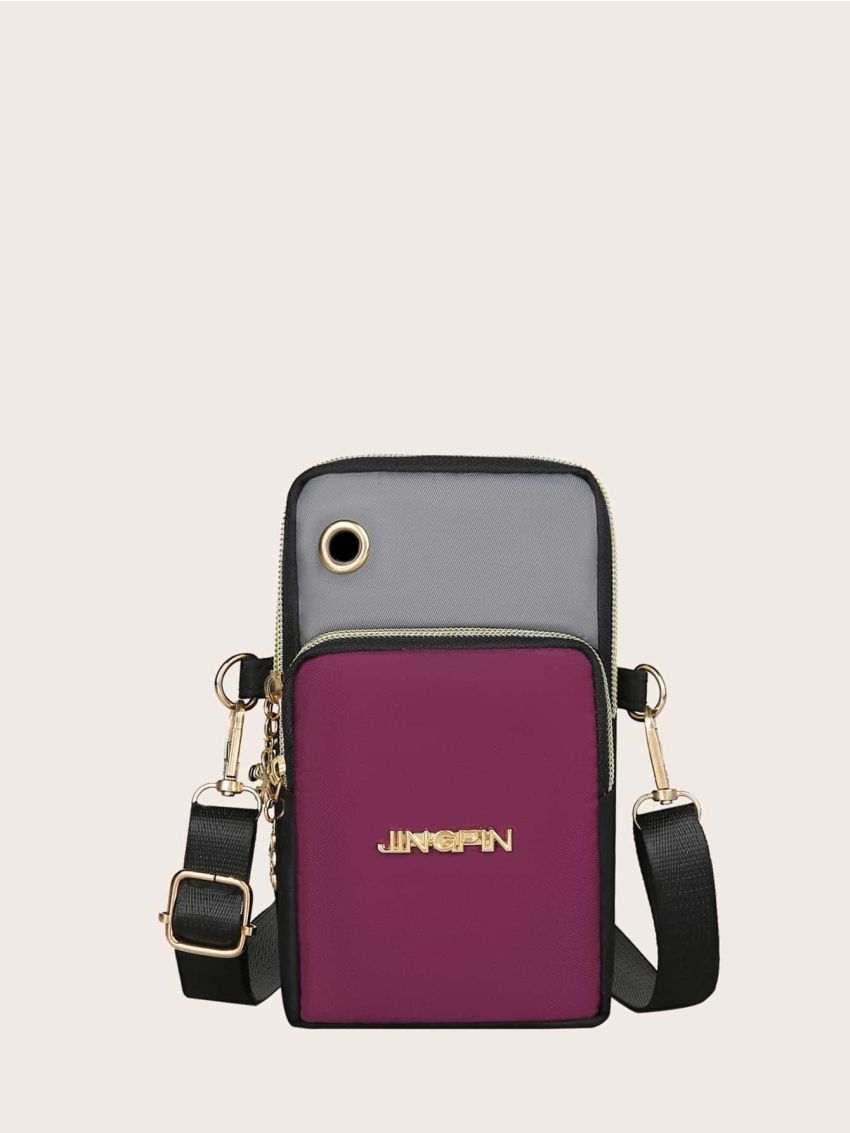 Color Block Letter Decor Phone Wallet