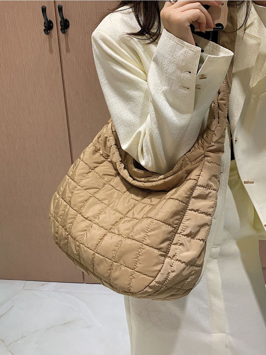 Quilted Detail Hobo Bag