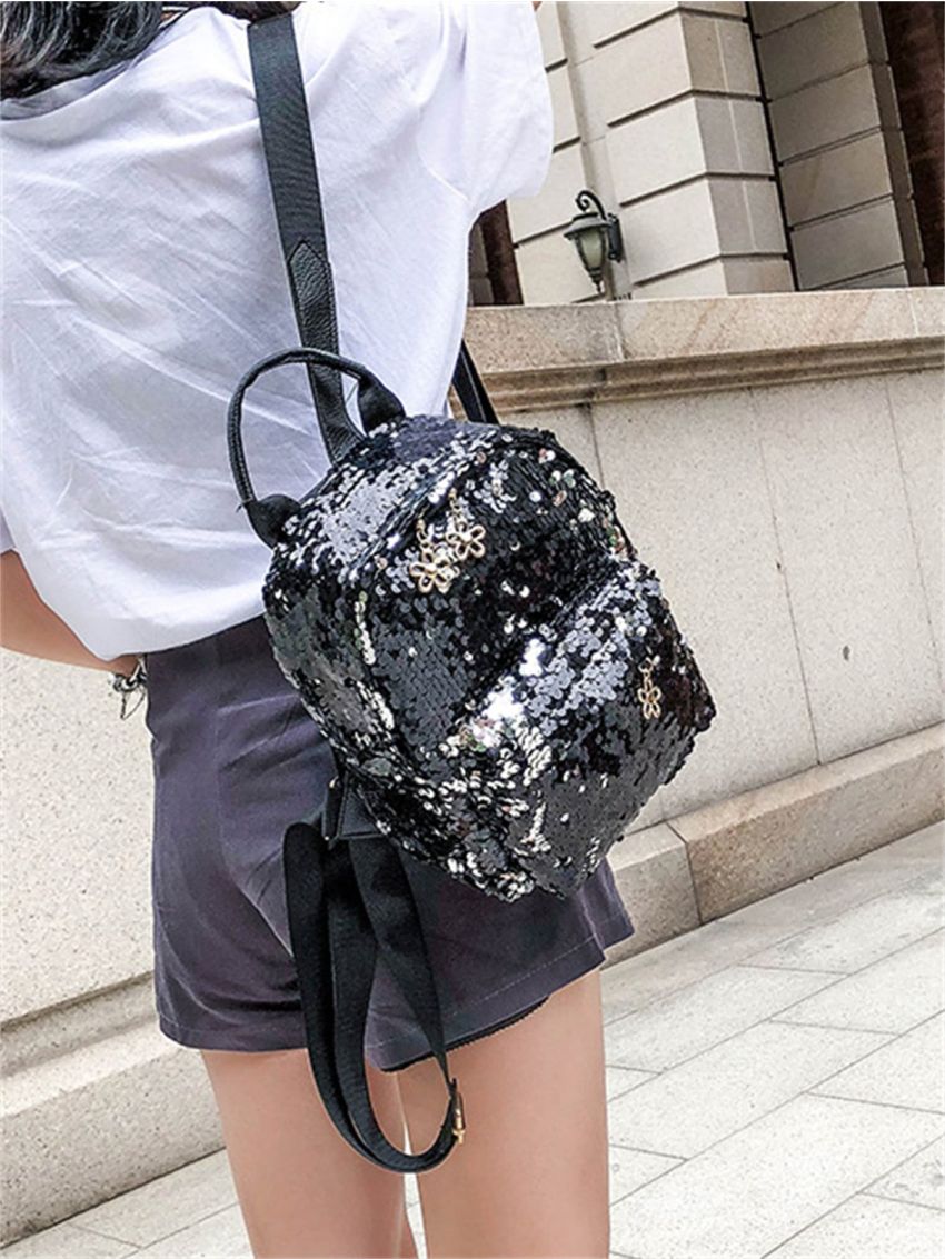 Mini Sequin Decor Classic Backpack