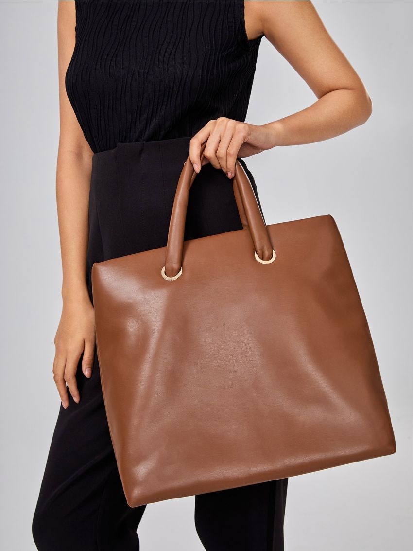 Eyelet Detail Top Handle Bag