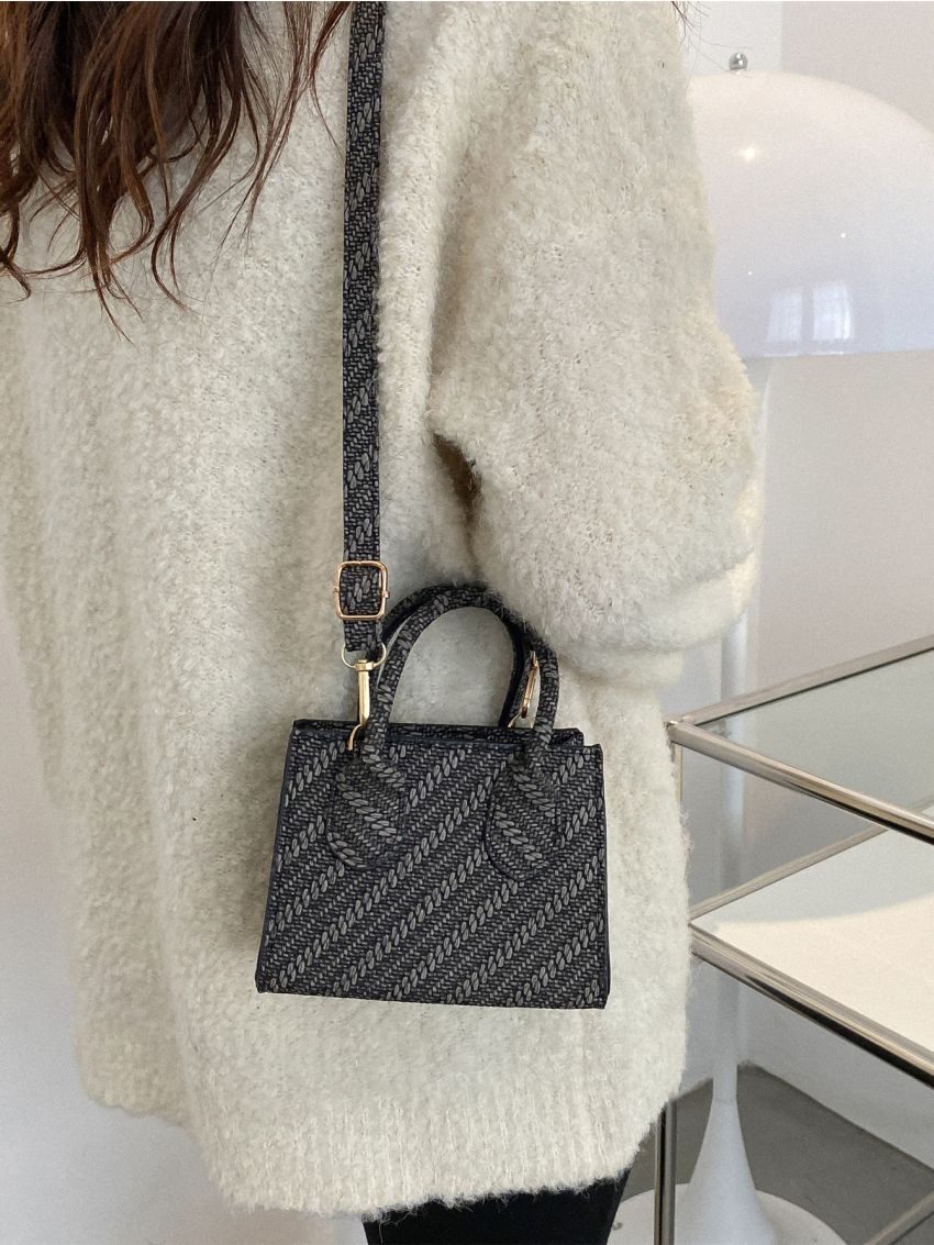 Mini Willow Leaf Embossed Square Bag