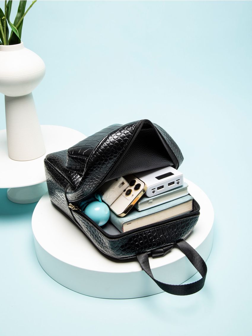 Crocodile Embossed Classic Backpack