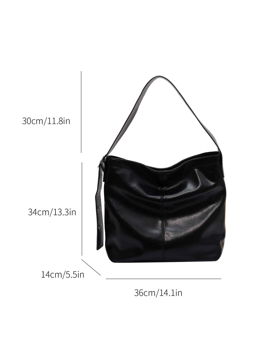 Snap Button Large Capacity Hobo Bag