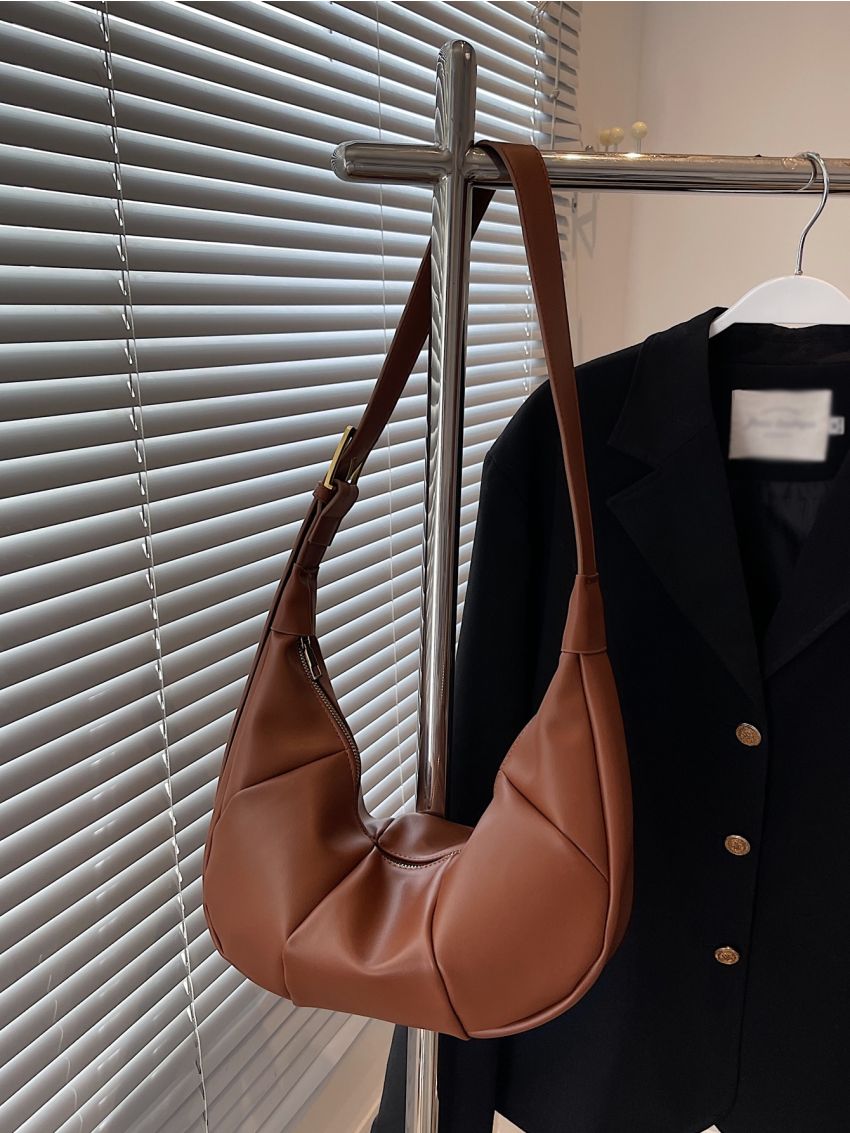 Minimalist Zipper Ruched Bag