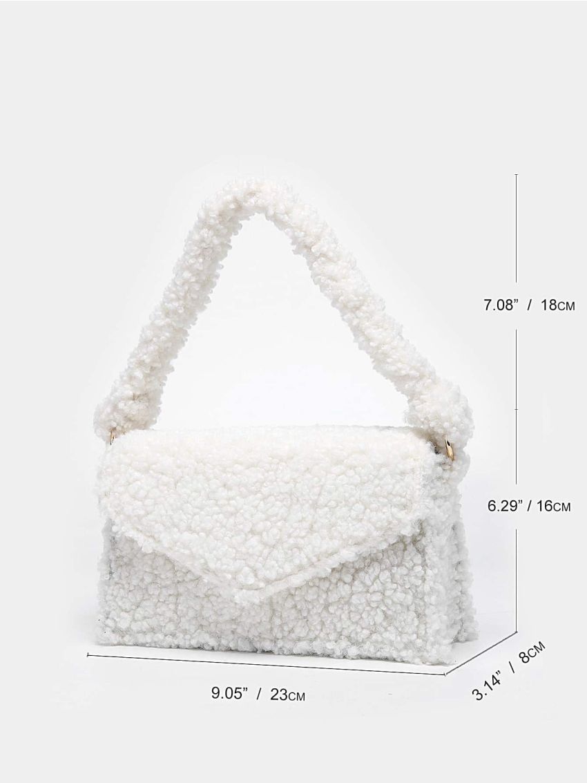 Minimalist Fluffy Flap Square Bag