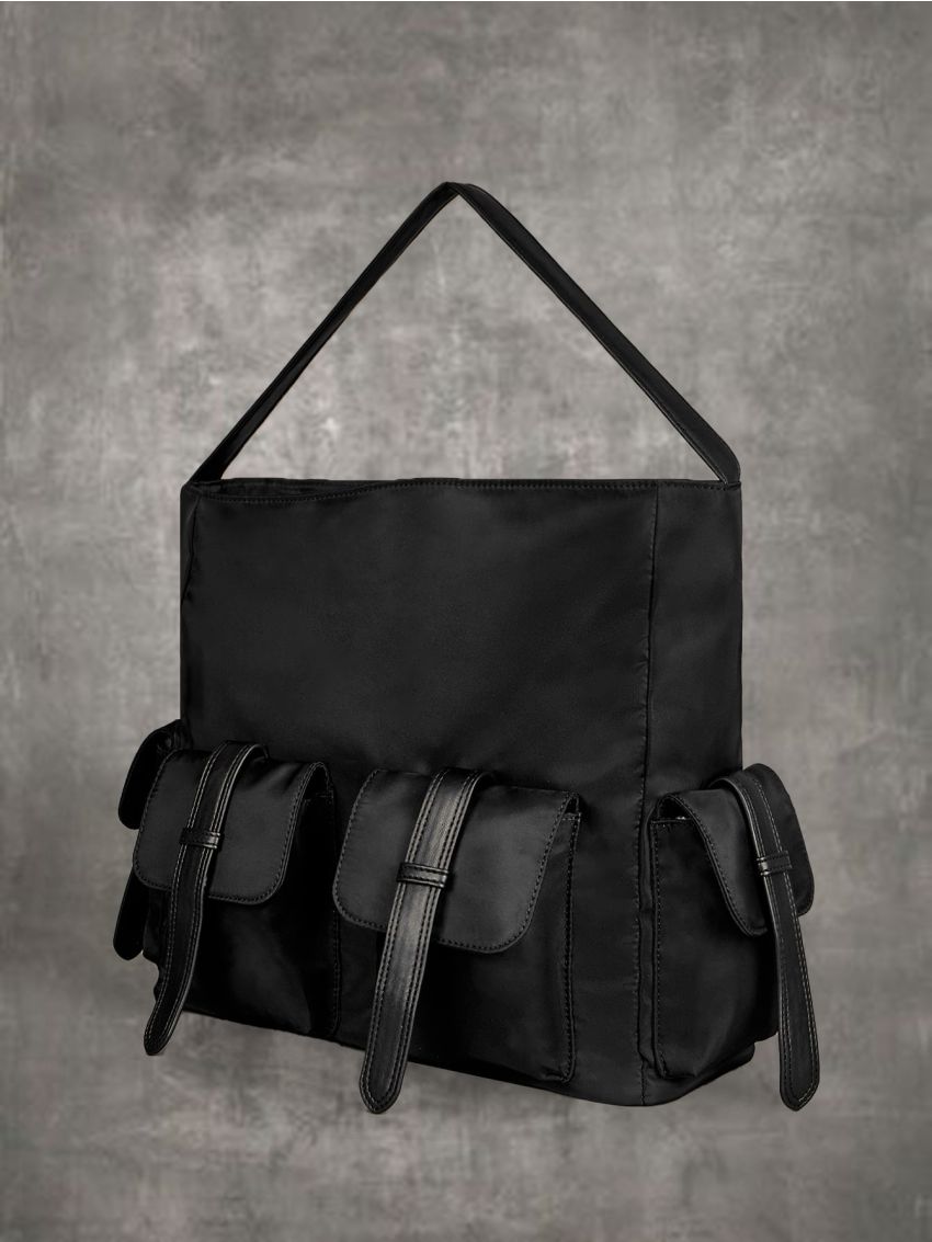 Grunge Punk Multi Pocket Hobo Bag