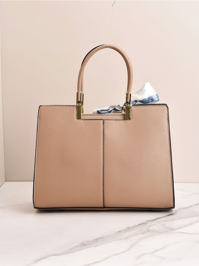 Letter & Litchi Embossed Twilly Scarf Decor Square Bag