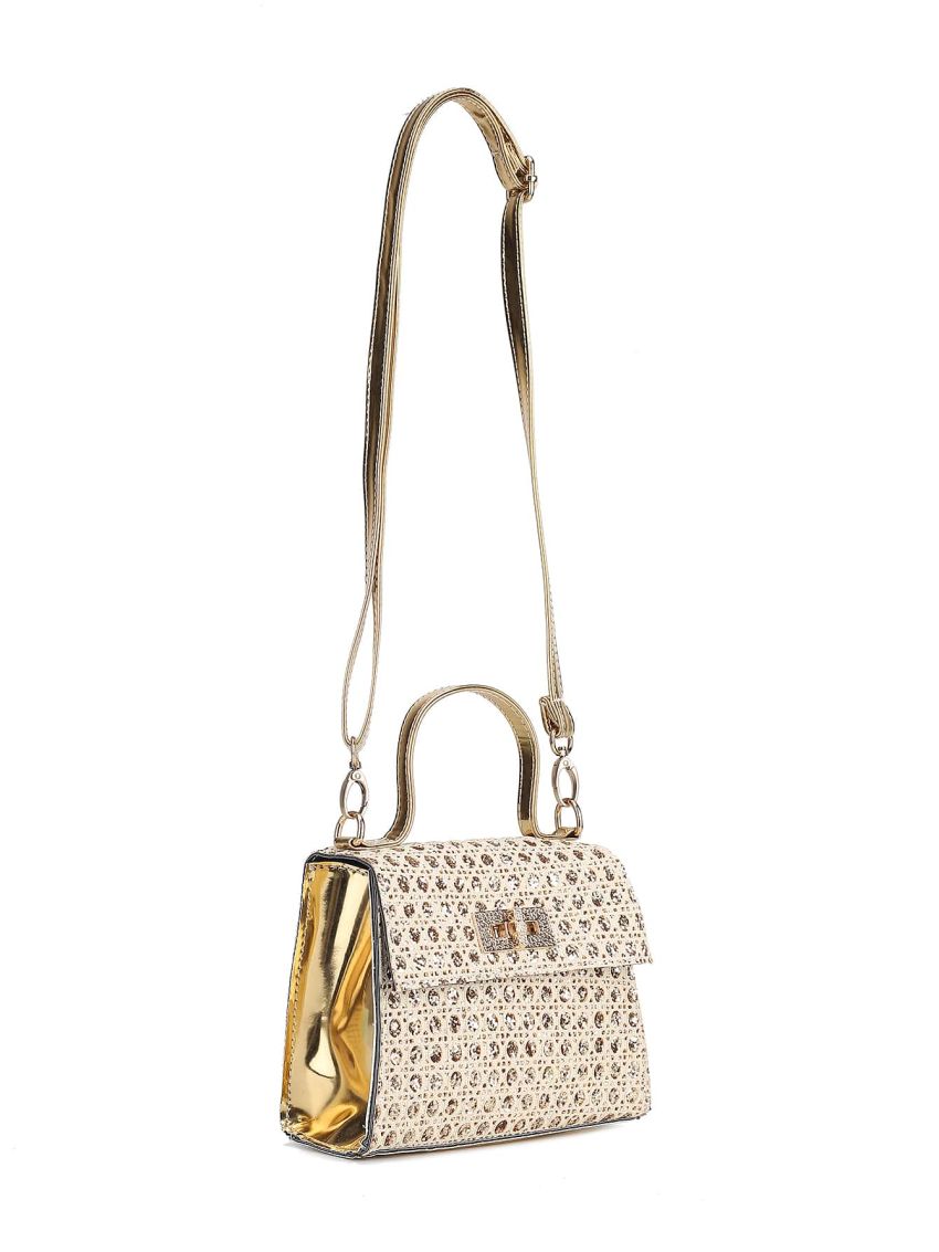 Mini Glitter Twist Lock Flap Square Bag