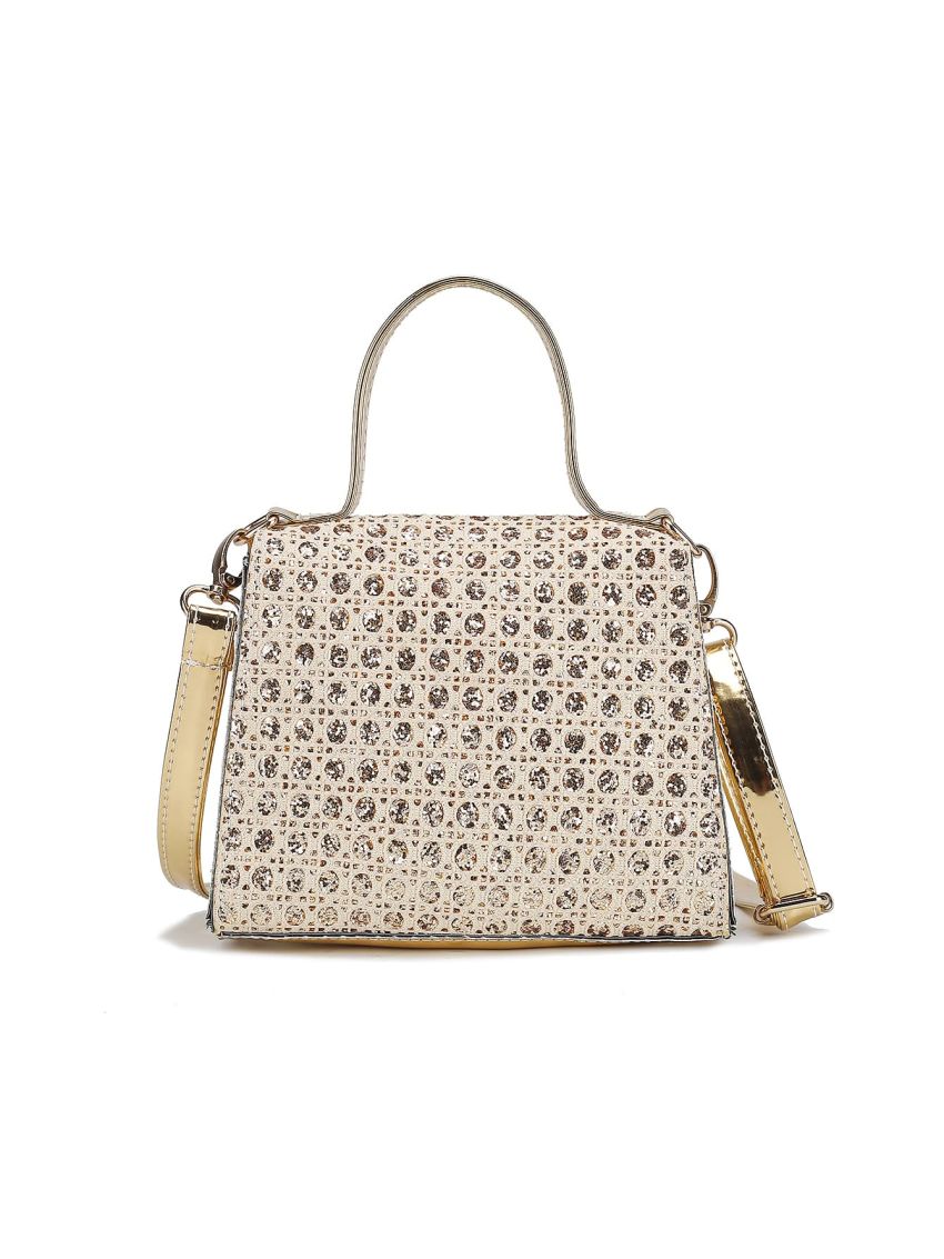 Mini Glitter Twist Lock Flap Square Bag