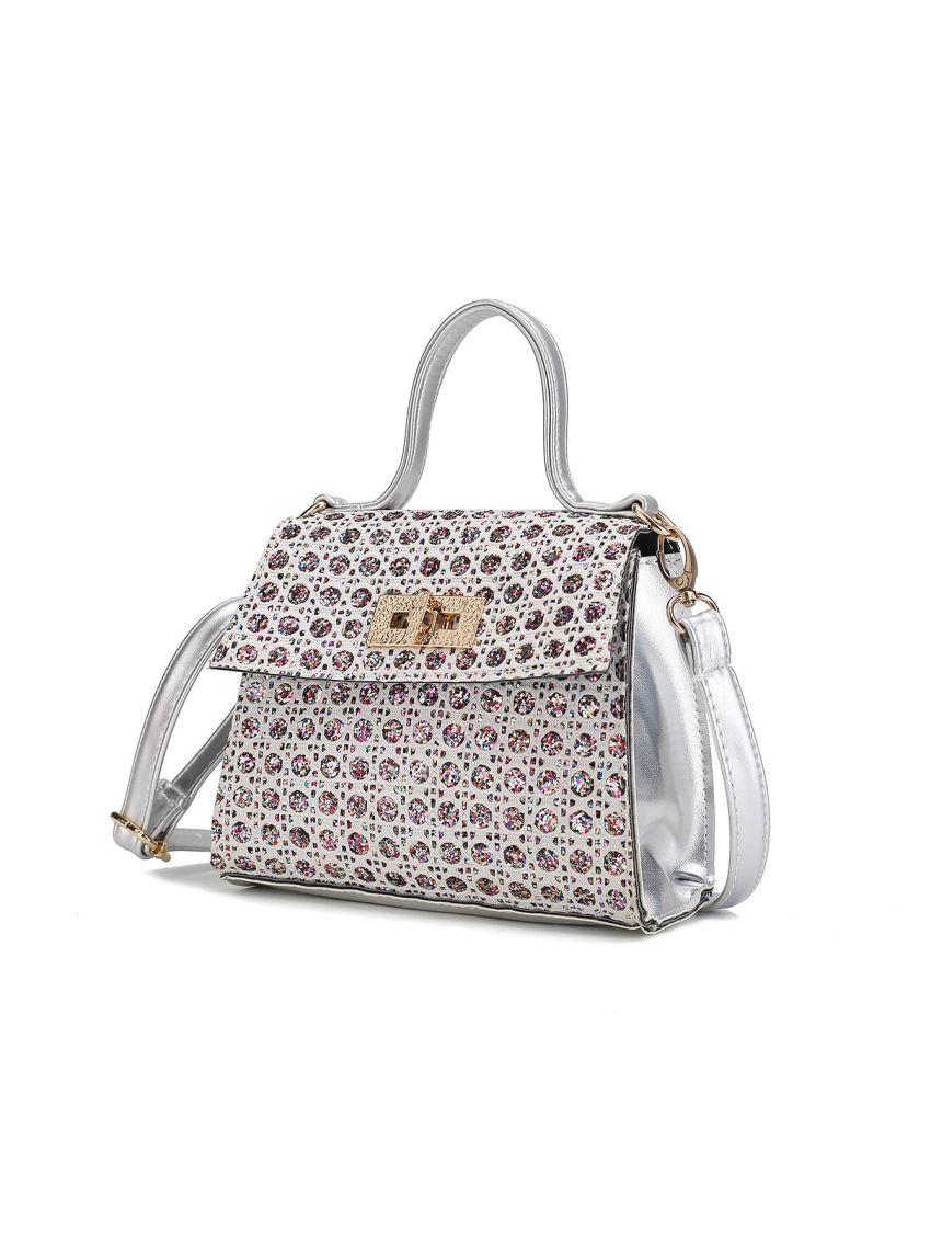 Mini Glitter Twist Lock Flap Square Bag