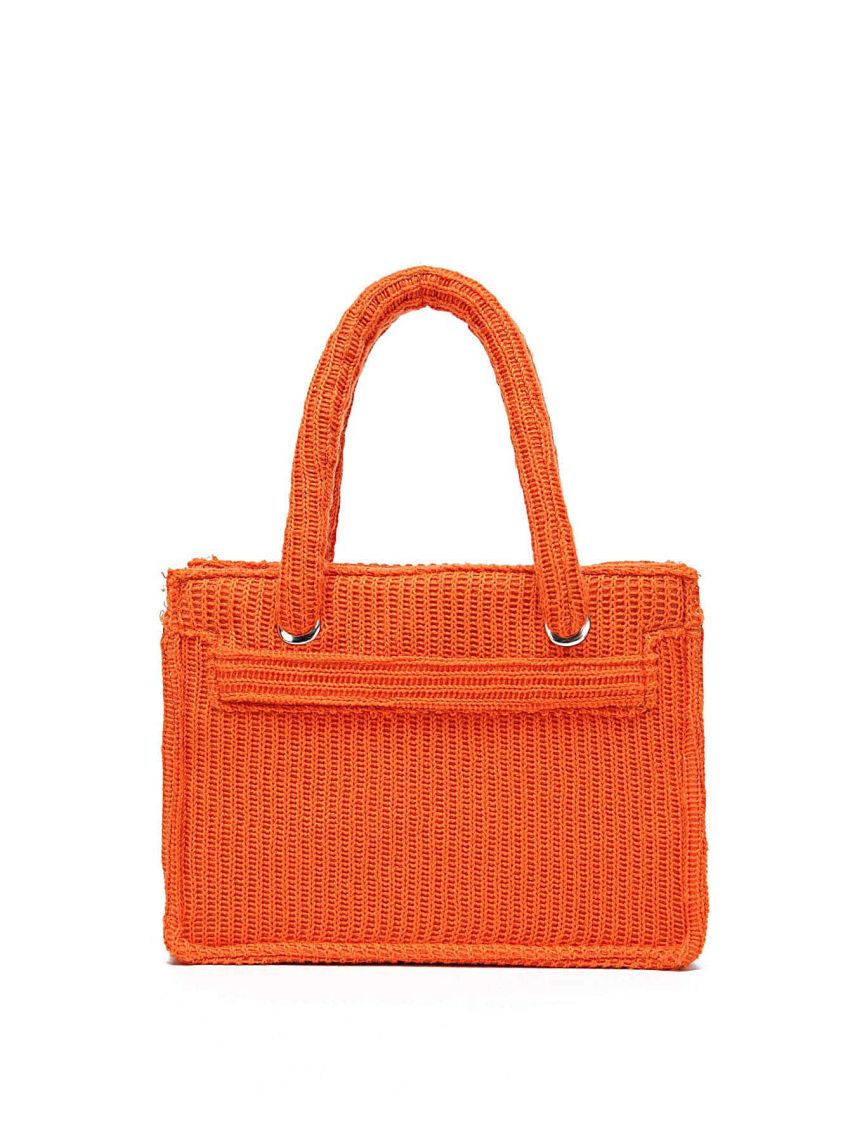 Neon Orange Crochet Bag