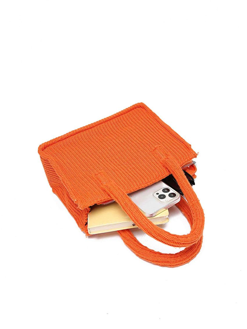 Neon Orange Crochet Bag