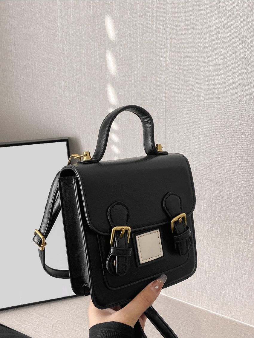 Mini Buckle Decor Flap Square Bag