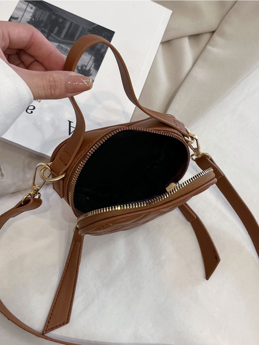 Mini Letter Graphic Quilted Heart Design Novelty Bag