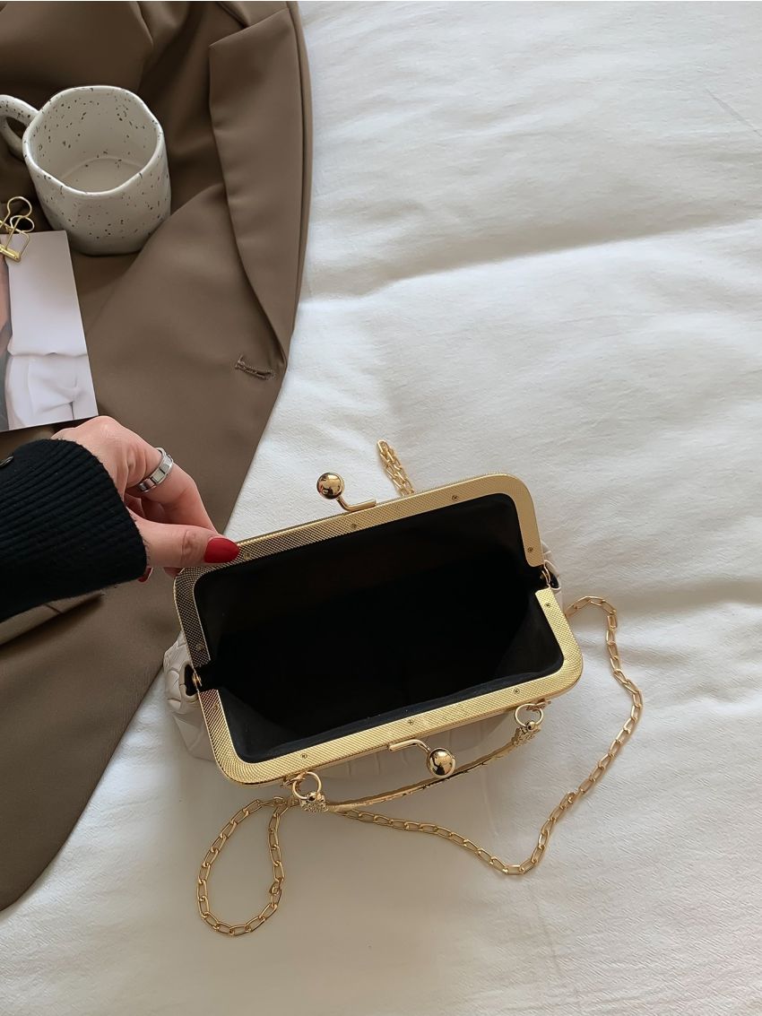 Geometric Embossed Chain Square Bag