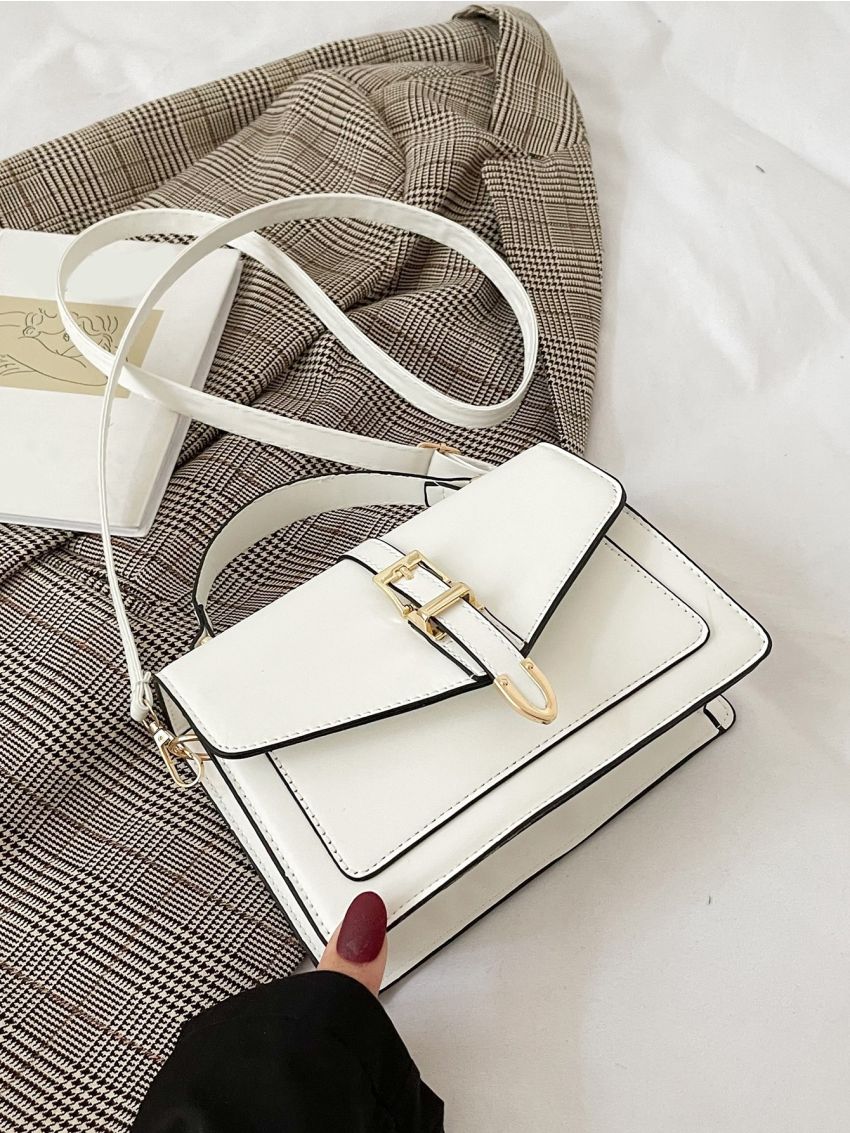Buckle Decor Flap Square Bag