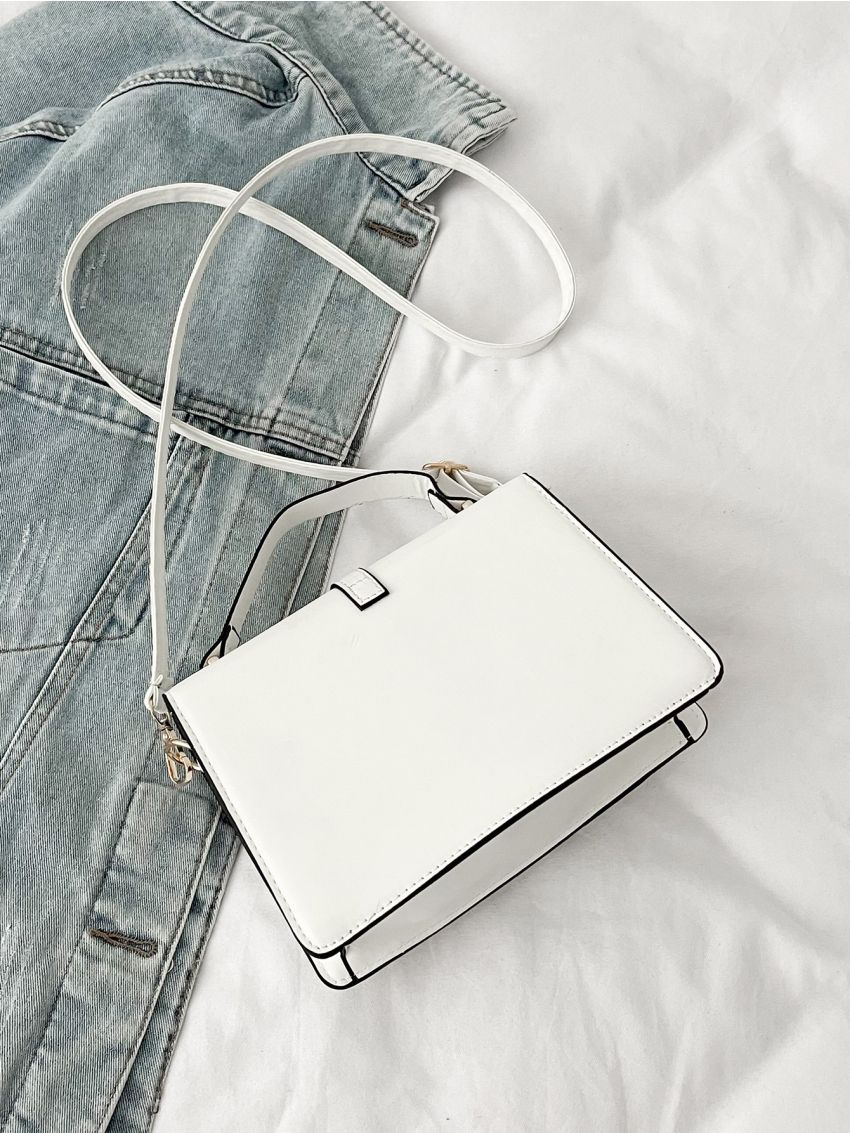 Buckle Decor Flap Square Bag