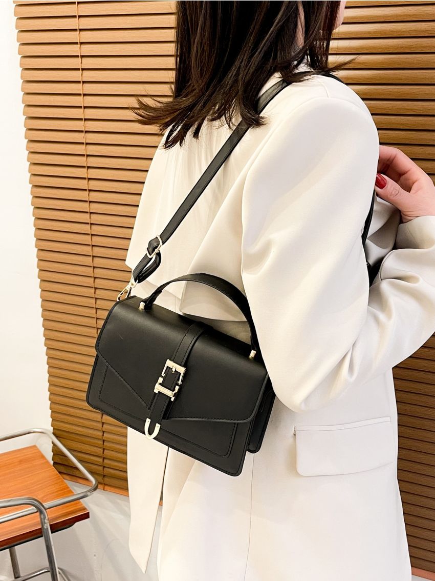 Buckle Decor Flap Square Bag