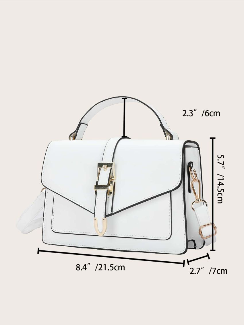 Buckle Decor Flap Square Bag
