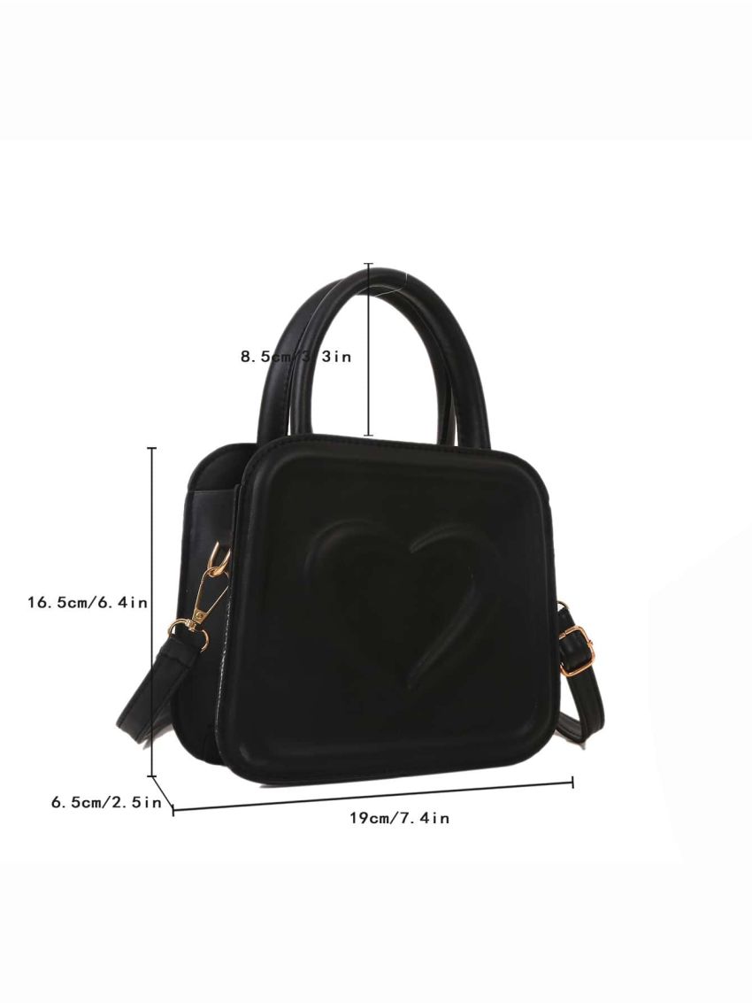 Mini Heart Embossed Square Bag