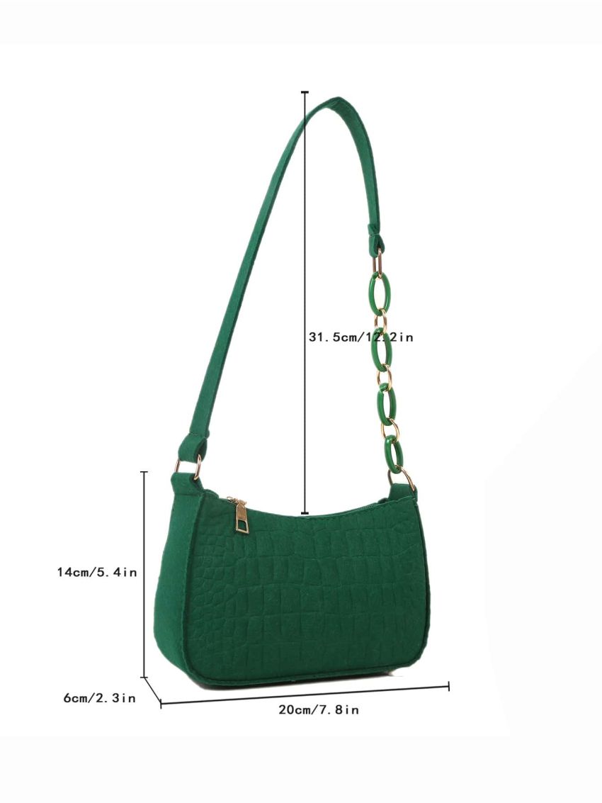 Mini Crocodile Embossed Chain Decor Hobo Bag