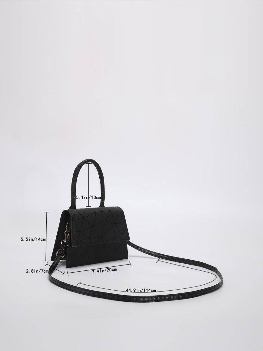 Mini Geometric Pattern Flap Square Bag