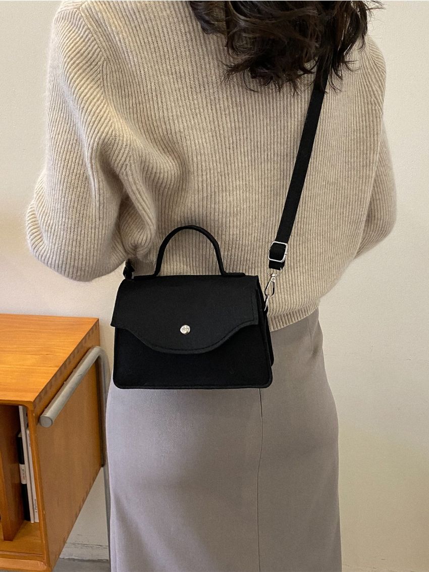 Mini Top Handle Flap Felt Square Bag