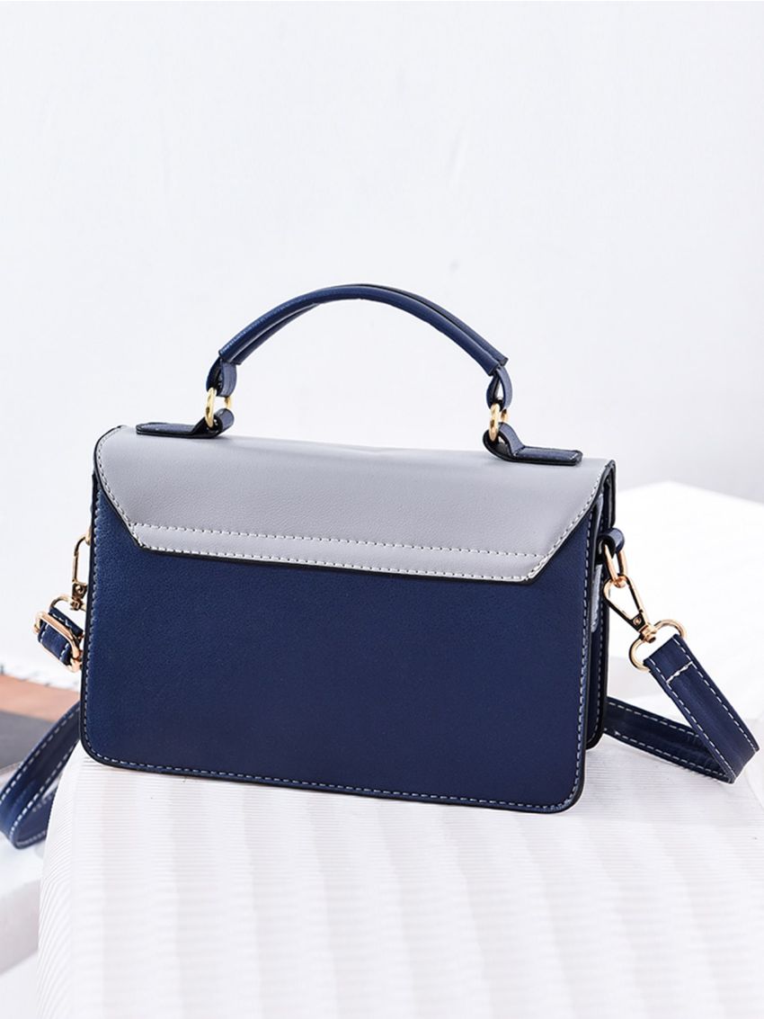 Color Block Flap Square Bag, Mothers Day Gift For Mom