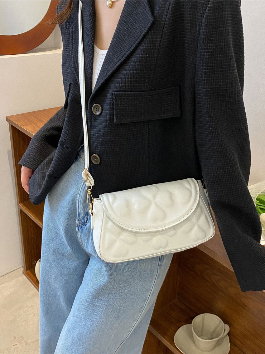 Four-leaf Clover Embossed Square Bag