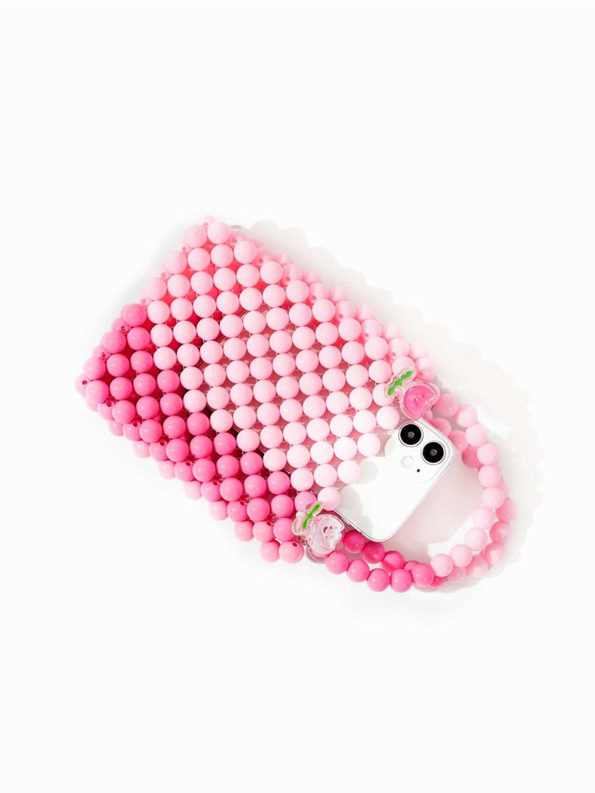 Mini Colorblock Beaded Square Bag