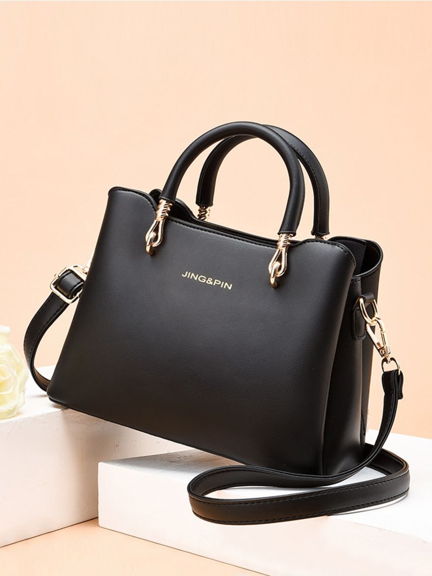 Letter Graphic Square Bag