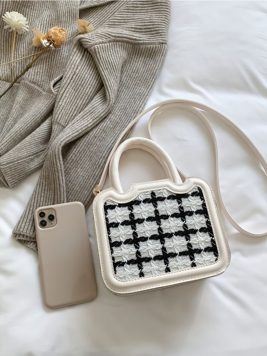 Mini Plaid Pattern Square Bag