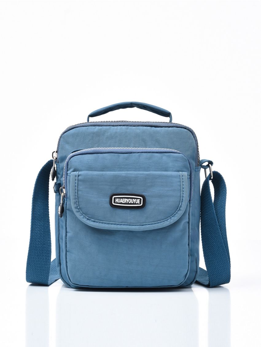 Small Square Bag Letter Patch Decor Nylon