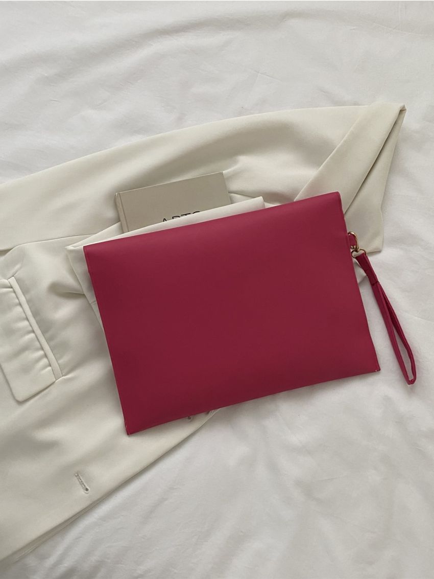 White Envelope Bag Minimalist With Wristlet For Daily