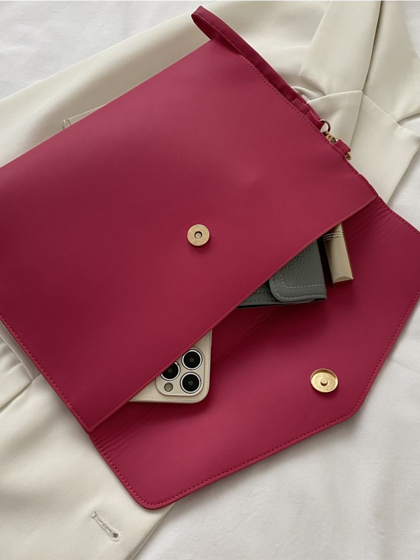 White Envelope Bag Minimalist With Wristlet For Daily